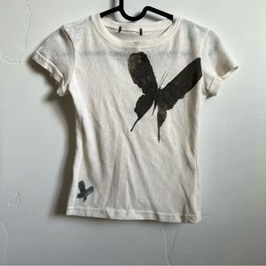 shein sheer cream butterfly top